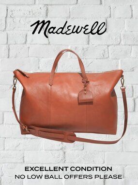 Madewell Transport Weekender Leather Bag English Saddle - Excellent Condition